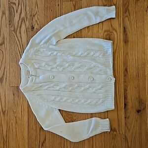 VINTAGE GIMBELS SWEATER 10 GIRLS CREAM BUTTON DOWN 100% acrylic made in Tawan